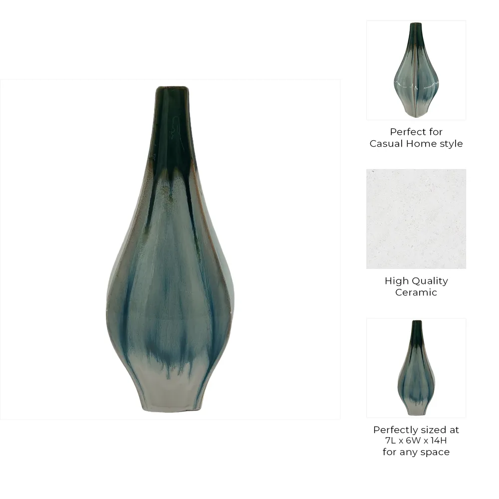 SLATERFORD GREEN VASE 14 (IN)