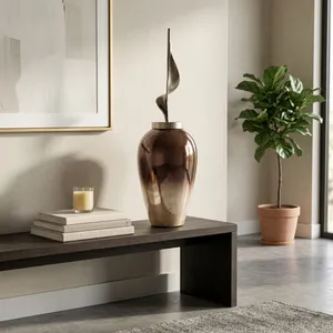 GUNNARGROVE GRAY GLASS VASE 33 (IN) 2