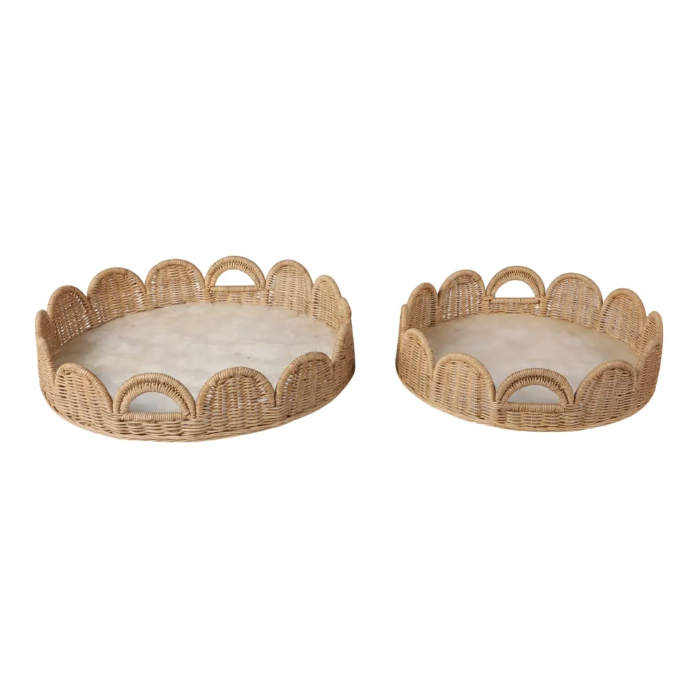 ETHANHOLM SET OF 2 IVORY TRAY 5 (IN)