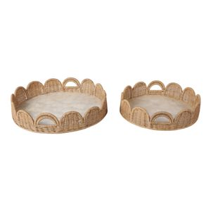 ETHANHOLM SET OF 2 IVORY TRAY 5 (IN) 1