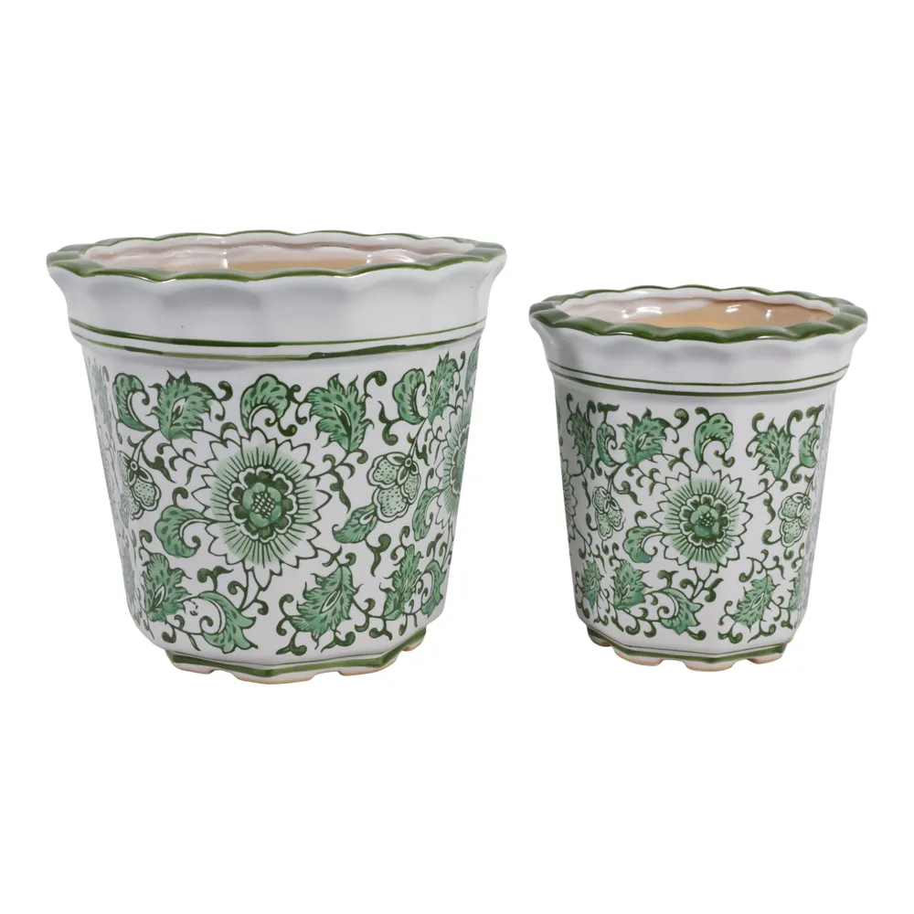 ENOCHFIELD SET OF 2 GREEN PLANTER 7 (IN)