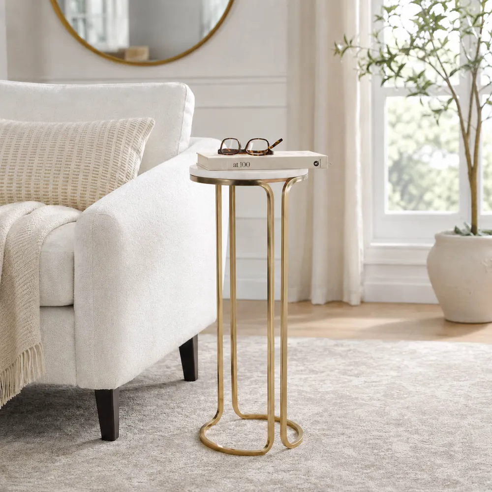 GENTRYPORT WHITE ACCENT TABLE 25 (IN)