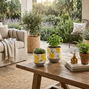 HATCHERGATE SET OF 2 YELLOW PLANTER 7 (IN) 9