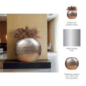 47" OVERSIZED ROUND METALLIC OMBRE VASE, MULTI 9