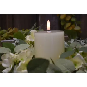 Cream Drip Timered Realistic Flame LED Candle 3x5in C Batts 2