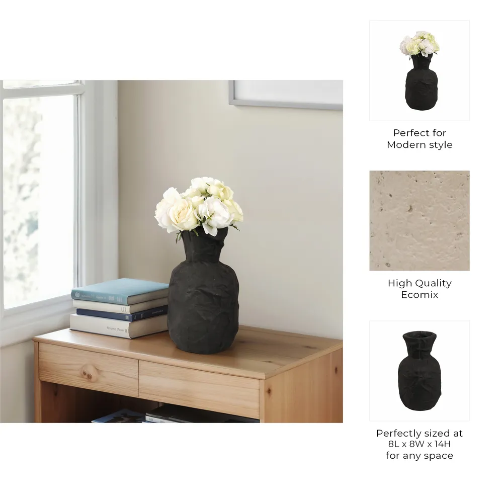 DUNLAPCLIFF BLACK VASE 14 (IN)