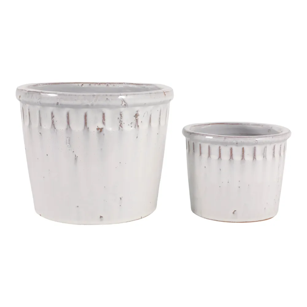 KENDALLWICK SET OF 2 WHITE PLANTER 8 (IN)