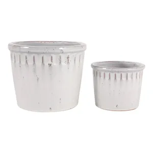 KENDALLWICK SET OF 2 WHITE PLANTER 8 (IN) 4