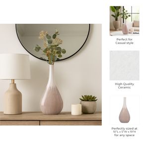 GASTONLAND WHITE VASE 19 (IN) 10