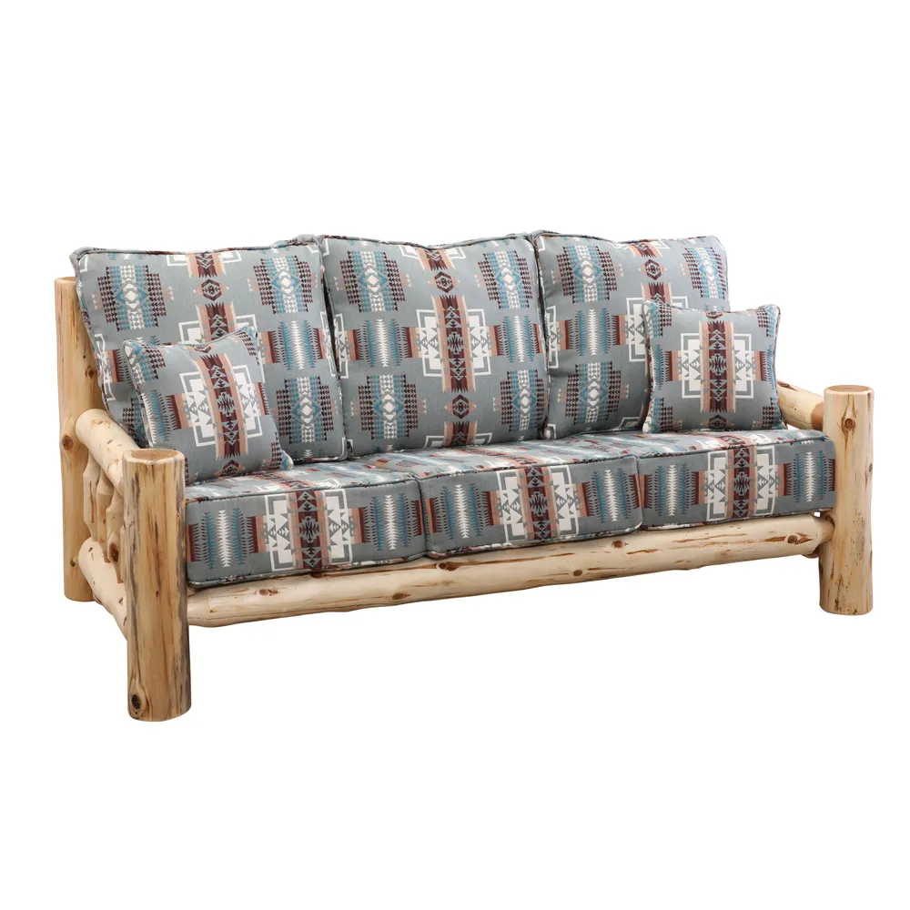 Cedar Log Sofa - Weathered - Standard Fabric - Seat:  Fabric TBD;   Backrest:  Fabric TBD