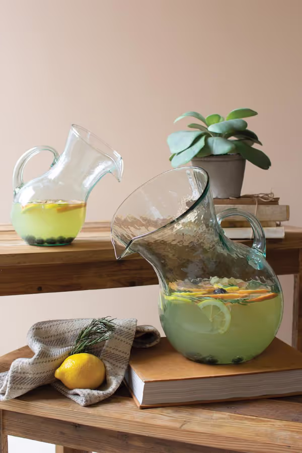Small Glass Tilted Pitcher