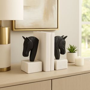 PARKERMOOR SET OF 2 BLACK BOOKENDS 8 (IN) 11