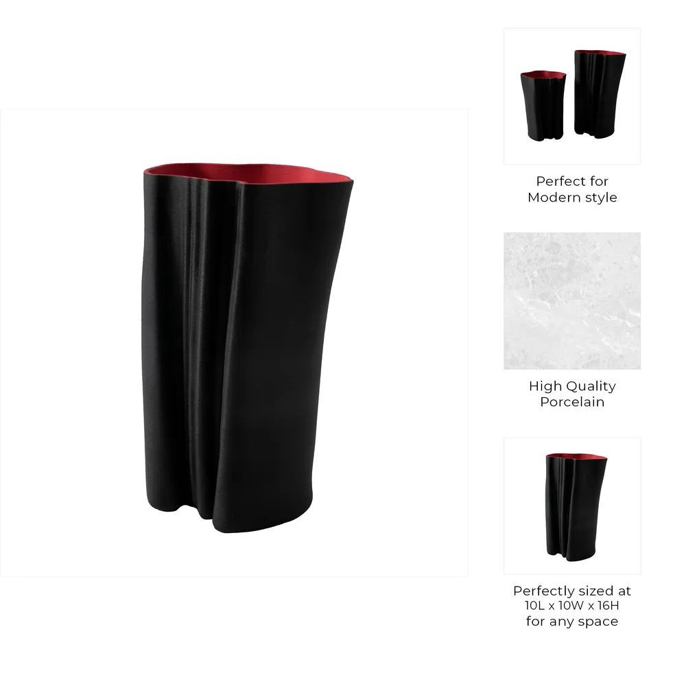 CLYDESIDE BLACK VASE 16 (IN)