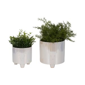 BISHOPTON SET OF 2 IVORY PLANTER 8 (IN) 3