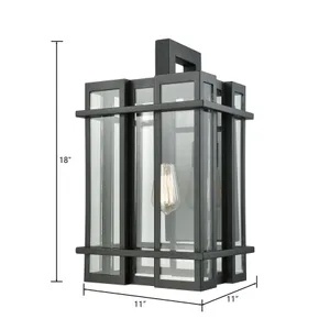 Glass Tower 18'' High 1-Light Outdoor Sconce - Matte Black 2