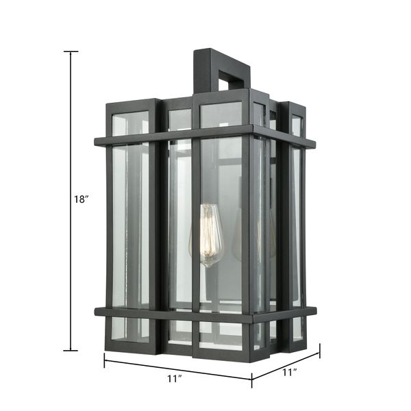 Glass Tower 18'' High 1-Light Outdoor Sconce - Matte Black