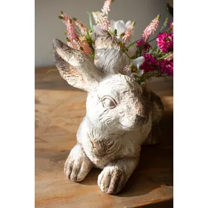 Faux Concrete Rabbit Planter 2