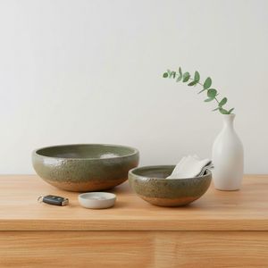 DANFORTHMILL SET OF 2 GREEN BOWLS 6 (IN) 2