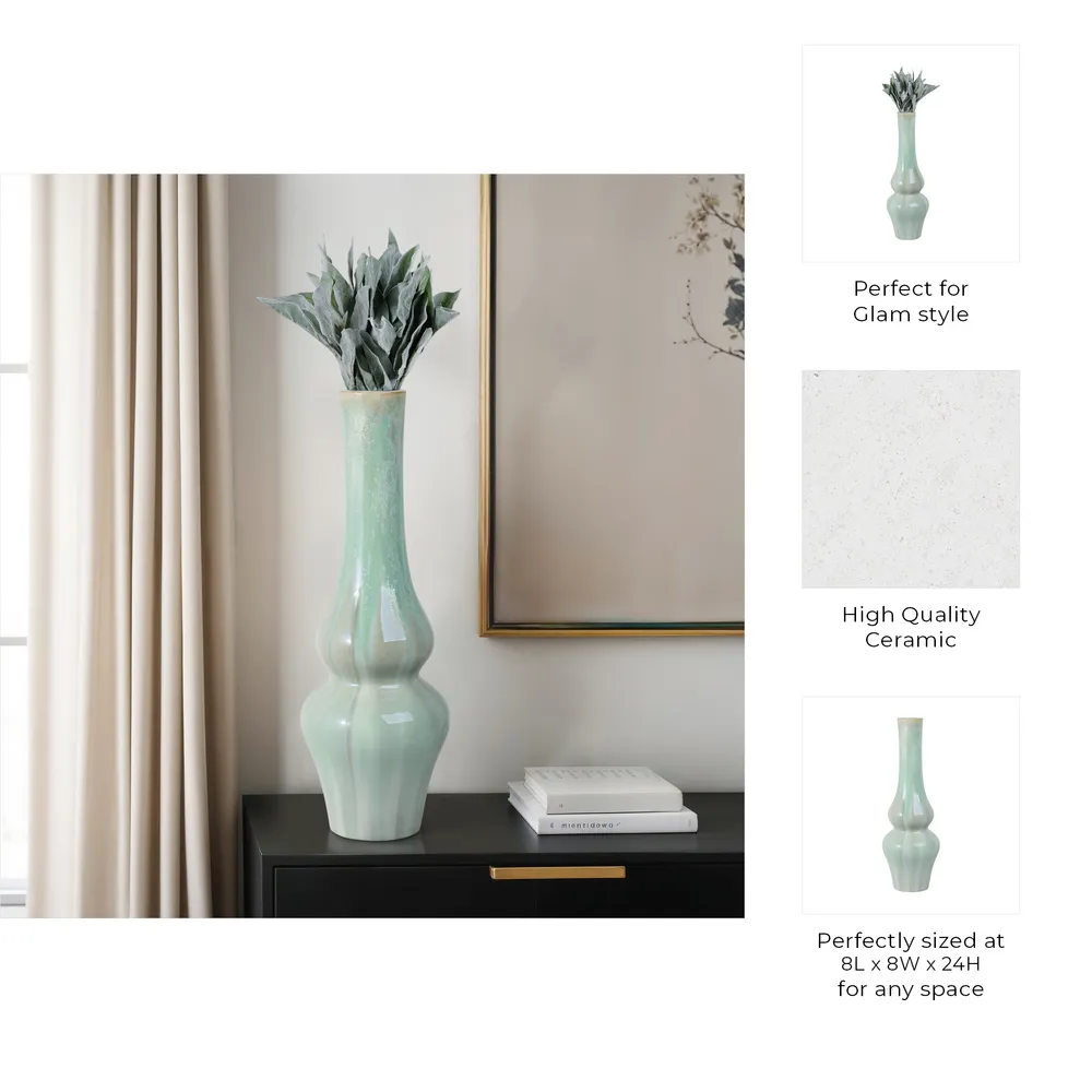 HADFIELDHOLM GREEN VASE 24 (IN)