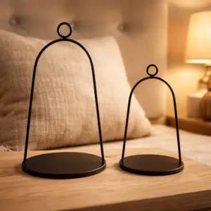 Bell Curved Lanterns Set of 2 L - 6x6x14in S - 4x4x10in 1