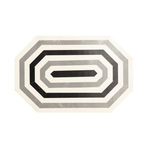 Octagonal Striped Box - Set of 2 White 4
