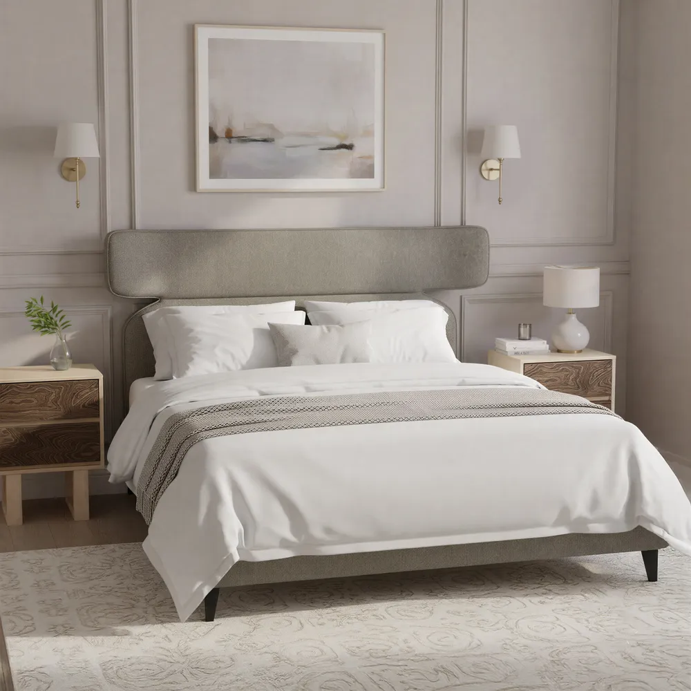 Dusa Queen Bed Olive Brown