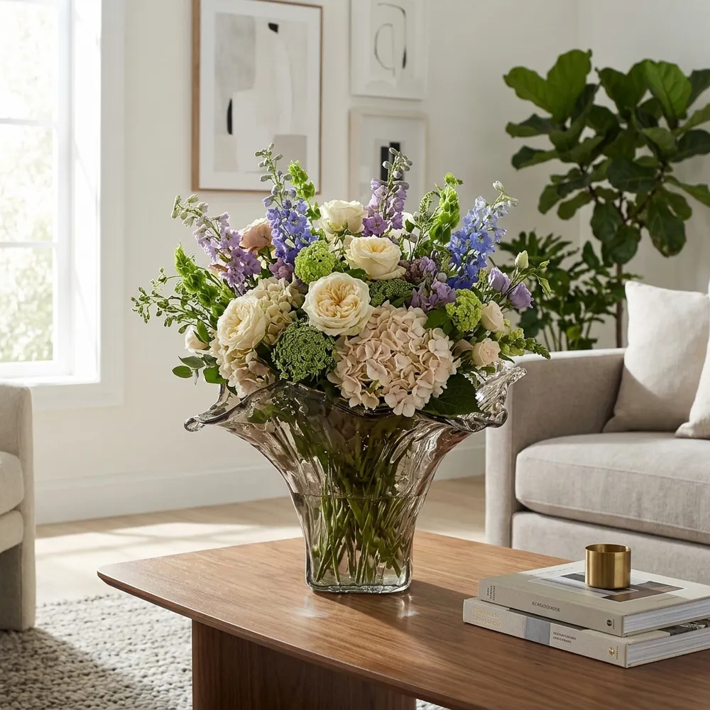 CLAYMORE GRAY GLASS VASE 12 (IN)
