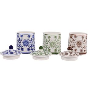 ADLERLEY SET OF 3 WHITE JARS 6 (IN) 4