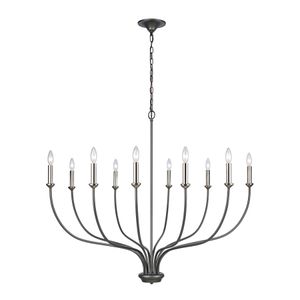 Madeline 45'' Wide 10-Light Chandelier - Dark Gray 1