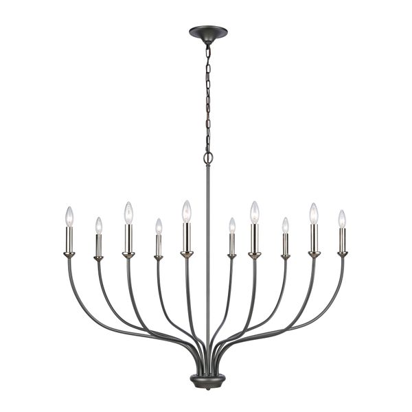 Madeline 45'' Wide 10-Light Chandelier - Dark Gray