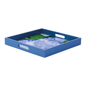 Blue Hydrangea Square Lacquer Serving Tray 5