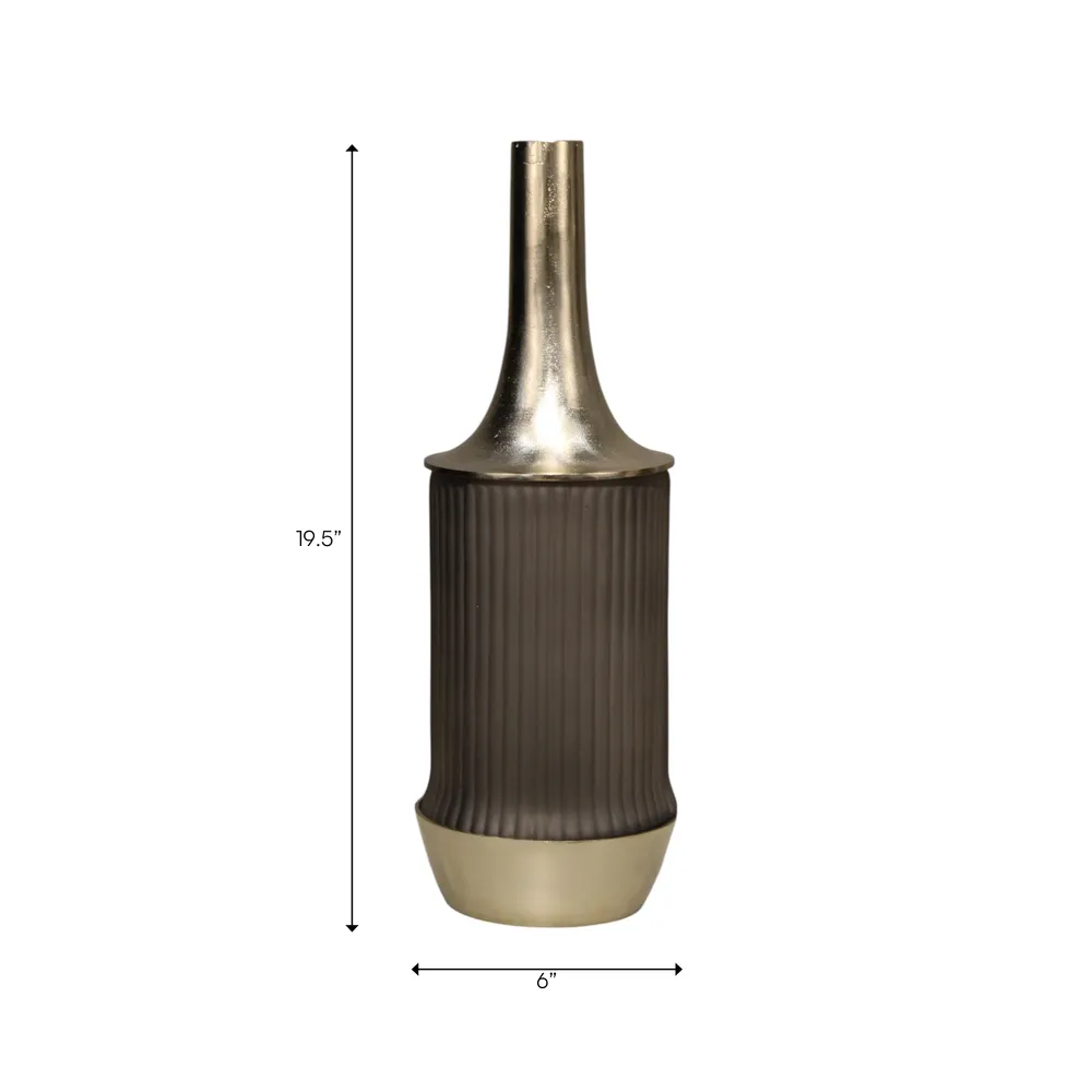 FORDFORD GRAY GLASS VASE 20 (IN)