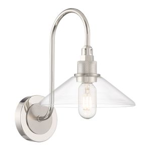 Charis 13'' High 1-Light Sconce - Polished Nickel with Brushed Nickel 1