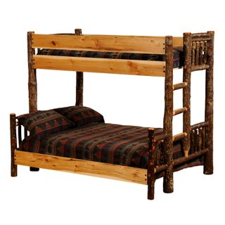 Hickory Log Bunk Bed - Double/Single - Ladder Left - Espresso