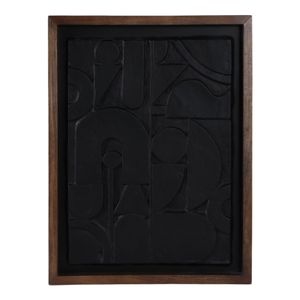 29X22" PAPER MACHE WALL ART, BLACK/DARK BROWN 1