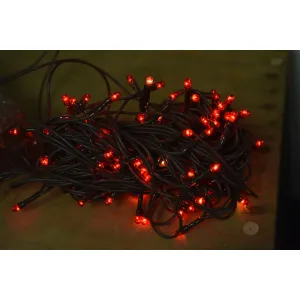Red 35 Bulb Primitive RICE String Lights 7.5ft Green Cord - Steady On 1