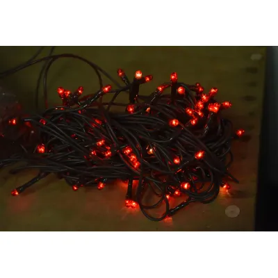 Red 35 Bulb Primitive RICE String Lights 7.5ft Green Cord - Steady On