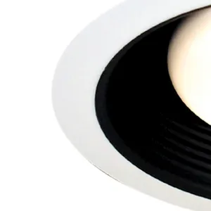 Core 6'' Wide 1-Light Recessed Trim - White with Black 3