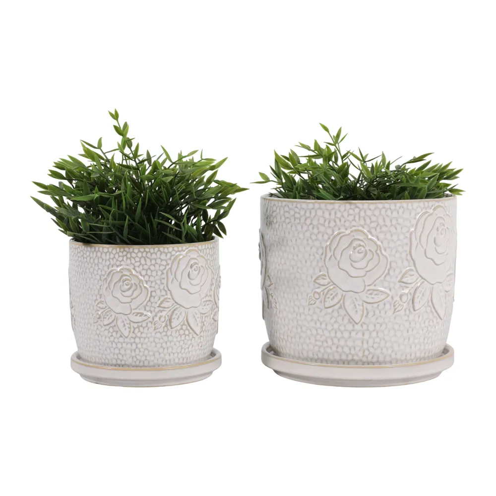 HOBARTGATE SET OF 2 IVORY PLANTER 7 (IN)