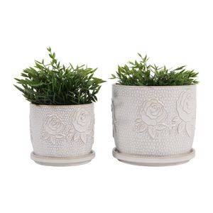 HOBARTGATE SET OF 2 IVORY PLANTER 7 (IN) 3