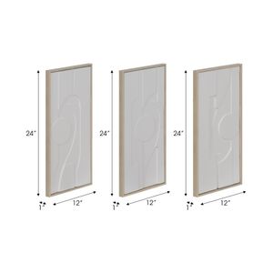 BRONSONSHAW SET OF 3 WHITE ART 24 (IN) 10