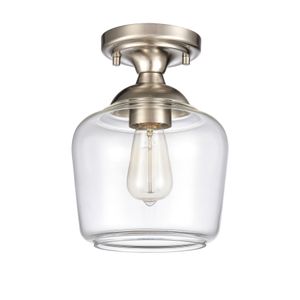 Agnes 8'' Wide 1-Light Semi Flush Mount - Satin Nickel 2