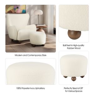 JADELAKE IVORY OTTOMAN 17 (IN) 10
