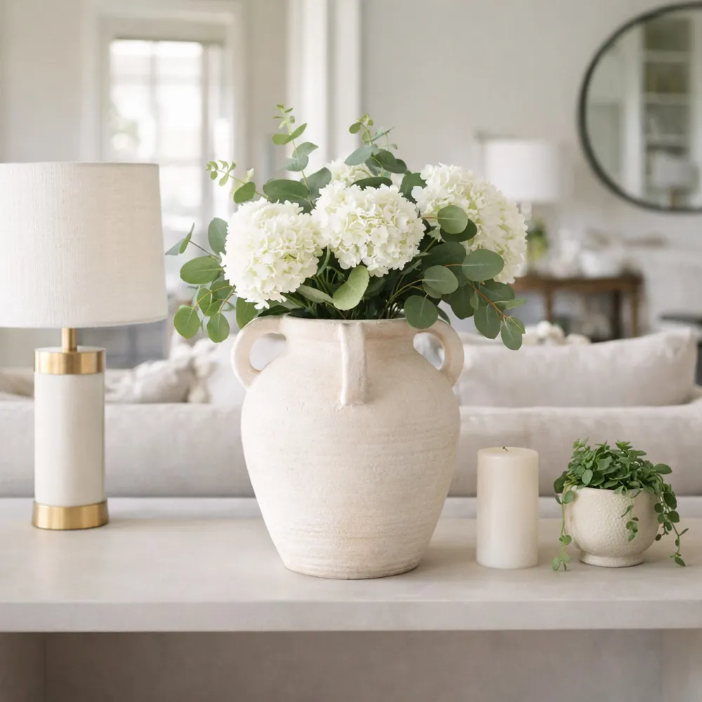 SKYELAKE WHITE VASE 12 (IN)