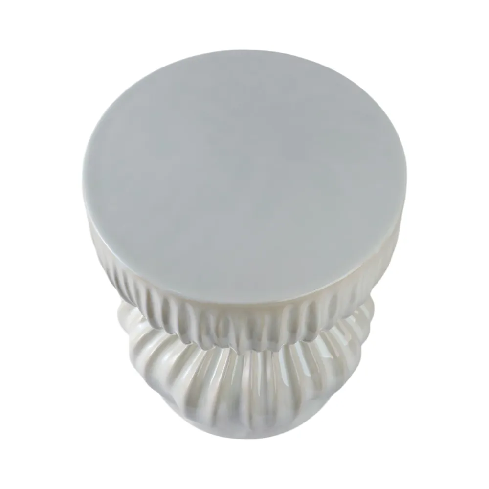 LEONAMILL WHITE GARDEN STOOL 19 (IN)