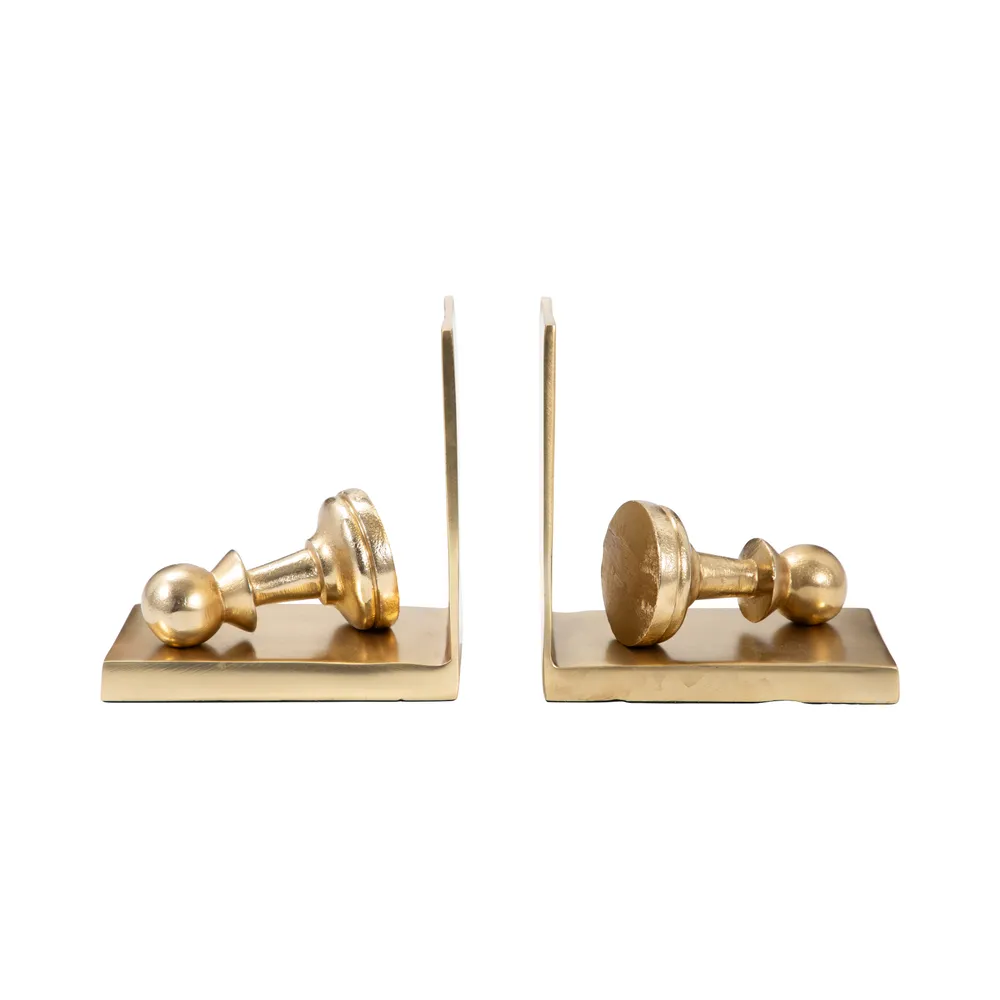 BECKETTPARK SET OF 2 GOLD BOOKENDS 6 (IN)