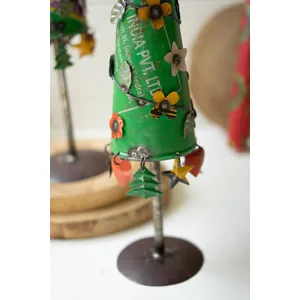 Set of 2 Recycled Iron Christmas Trees 3