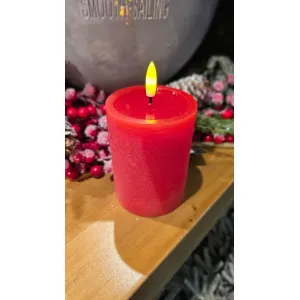 Red Melted Realistic Flame 3x4in LED Candle 1