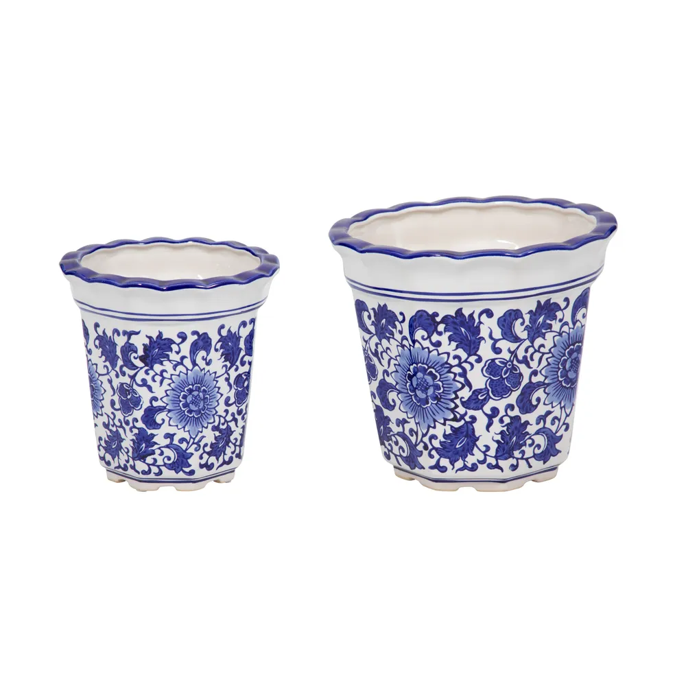 ENOCHFIELD SET OF 2 BLUE PLANTER 8 (IN)