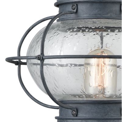 Onion 19″ High 1-Light Outdoor Post Light - Aged Zinc